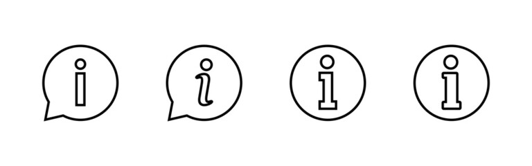 Info sign icons set. about us sign and symbol. Faq icon