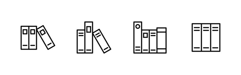 Library icons set. education sign and symbol