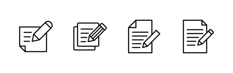 Note icons set. notepad sign and symbol