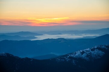 sunrise in the mountains