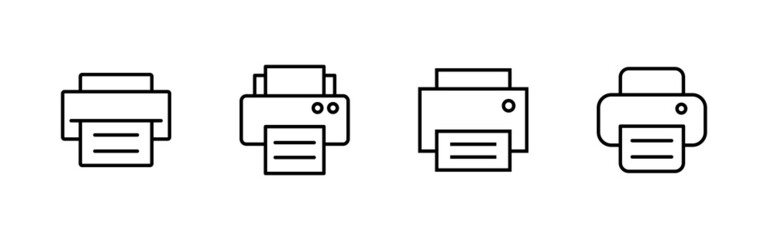 Print icons set. printer sign and symbol