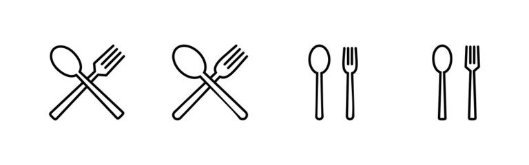 spoon and fork icons set. spoon, fork and knife icon vector. restaurant sign and symbol