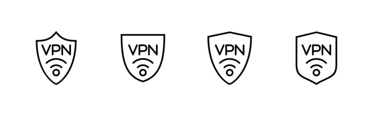 Vpn icons set. Private network sign and symbol. virtual private network icon.
