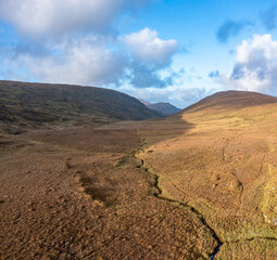 Beatiful stream flowing from the Mountains surrounding Glenveagh National Park - County Donegal, Ireland.