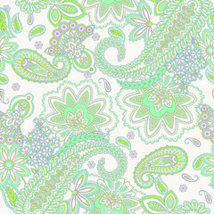 Fototapeta na wymiar Paisley vector pattern. seamless vintage floral background