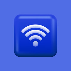 Simple Blue WiFi Icon. 3D Internet Access Element. Vector illustration