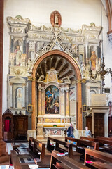 The interior of the Duomo Cattedrale di S. Maria Matricolare cathedral in Verona, Italy