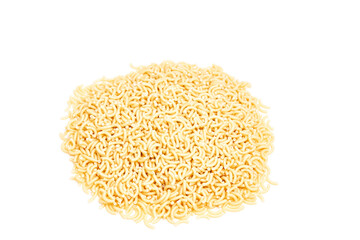 Pile of fideua, pasta, on a white background. Healthy food sale