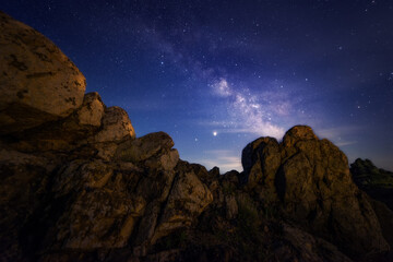 Beautiful Milky Way shot in the mountains at night