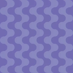 Foto op Plexiglas Very peri Abstrsct geometrische vintage naadloze patroon. Modern ornament met groovy gebogen lijnen. Jaren & 39 60, & 39 70 esthetische, golvende kleurrijke strepen