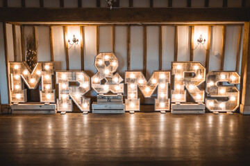 mr and mrs wedding sign wooden