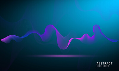 Abstract technology, futuristic, energy technology concept. stripes lines with blue light, speed and motion blur over dark blue background.