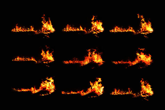 a bonfire of thermal energy on a black background 9 images of different types of electricity