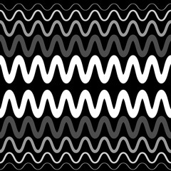 Seamless pattern on a square background - waves and zigzags. Design element