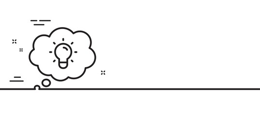 Energy line icon. Lightbulb sign. Electric power symbol. Minimal line illustration background. Energy line icon pattern banner. White web template concept. Vector