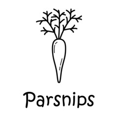 Badge parsnips with the inscription. Vector image, eps