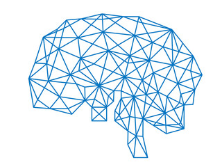 ジオメトリックの頭脳のイラスト　テクノロジーイメージ　グラフィック素材　Brain, geometric