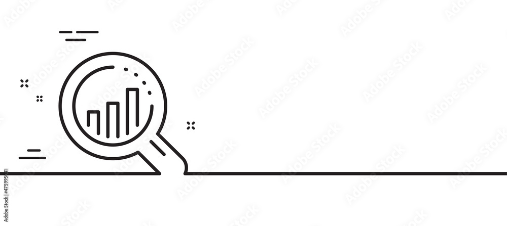 Poster seo analysis line icon. web targeting chart sign. traffic management symbol. minimal line illustrati