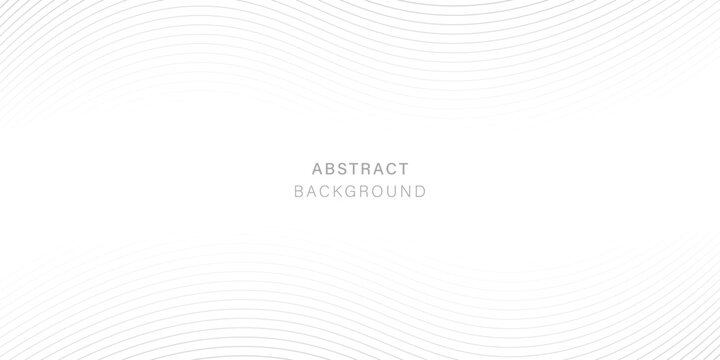 White Background with Wavy Thin Lines. Futuristic Elegant White Background and Gray Gradient Decorative Wave Stripe. Abstract Modern Design. Vector Illustration