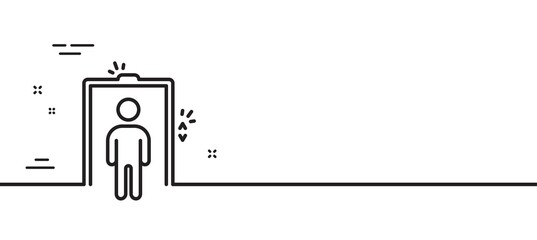 Lift line icon. Elevator sign. Transportation between floors symbol. Minimal line illustration background. Elevator line icon pattern banner. White web template concept. Vector