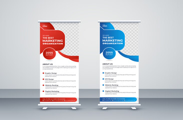 Creative Business Roll-Up Banner. X Banner Signage Standee Template 