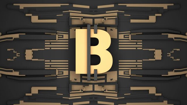 BIT COIN ~ Crypto Art und Technologie. Virtuelle, digitale Gelderzeugung. 3D 4K Animation