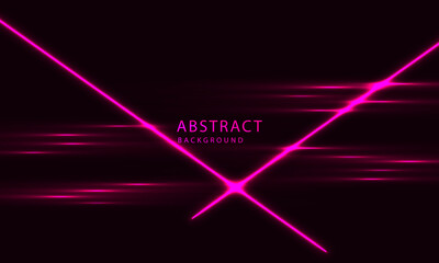 Fototapeta na wymiar Futuristic Sci-Fi Abstract Pink Neon Light Shapes On Black Background. Exclusive wallpaper design for poster, brochure, presentation, website etc.