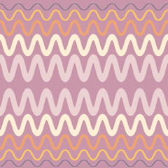 Seamless pattern on a square background - waves and zigzags. Design element
