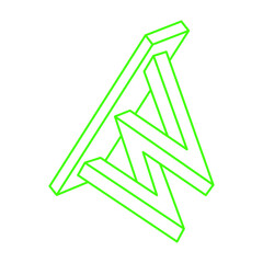 Impossible optical illusion shapes. Logo. Optical art objects. Impossible figures. Line art. Unreal geometric object.