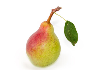 Pear of Bartlett variety on a white background
