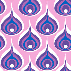 A seamless pattern on a square background - a peacock feather or an onion in section. Design element, surreal