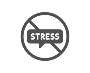 Stop stress icon. Anxiety depression sign. Mental health symbol. Classic flat style. Quality design element. Simple stop stress icon. Vector
