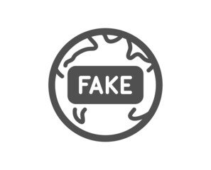 Fake news icon. Internet propaganda sign. Wrong truth symbol. Classic flat style. Quality design element. Simple fake news icon. Vector