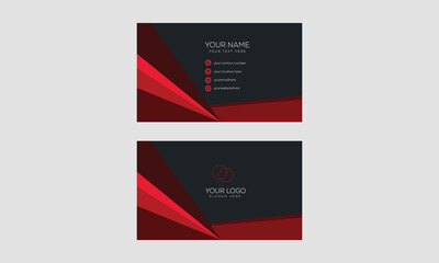 Creative light red and black business card template 
