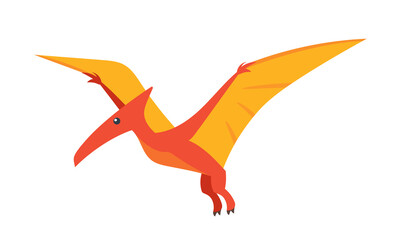 Pterodactyl Dinosaur Isolated on White Background. Prehistoric Wild Flying Animal, Ancient Giant Bird, Jurassic Creature © Pavlo Syvak