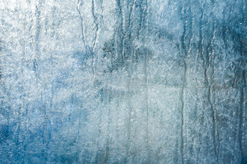Ice patterns on winter glass