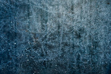 Ice patterns on winter glass