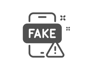 Obraz premium Fake news icon. Web propaganda sign. Wrong truth symbol. Classic flat style. Quality design element. Simple fake news icon. Vector