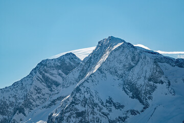 Fototapeta na wymiar view of the snow capped alps in the hohe tauern national park in salzburg , austria