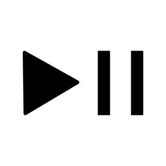 Play and pause button. App sign. Music symbol. Line art. Digital concept. Modern design. Vector illustration. Stock image. 