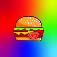 colour burger colour background food  fast food