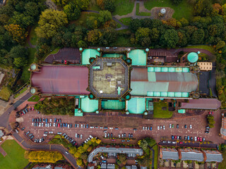 Aerial panorama of Liverpool Anglican cathedral historical North West England landmark. Cathedral Church of the Risen Christ inLiverpool