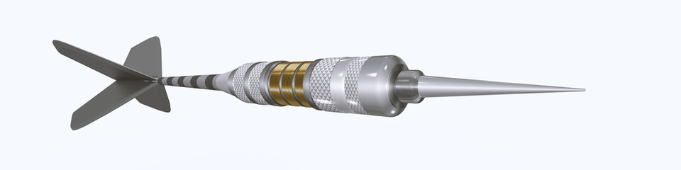3d professioneller Dartpfeil horizontal, isoliert