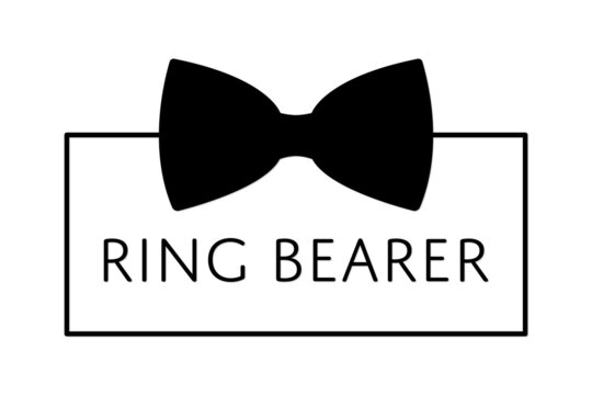 Ring Bearer sign Elegant Bow Tie Frame Ring Security Wedding party signs Wedding Outfit print
