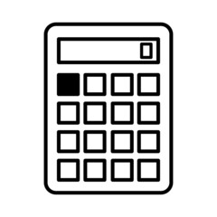 Calculator icon. Zero number sign. Black button. Computer technology. App element. Vector illustration. Stock image.