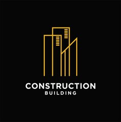 Home and building construction logo template vector, architectural line style building