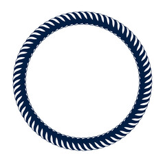 Round frame from rope, vector design element, circle shape border, sailing marine theme.