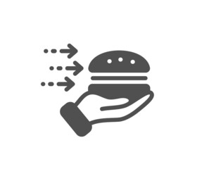 Food delivery icon. Burger meal sign. Catering service symbol. Classic flat style. Quality design element. Simple food delivery icon. Vector