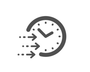 Delivery time icon. Express courier sign. Fast shipping symbol. Classic flat style. Quality design element. Simple delivery time icon. Vector