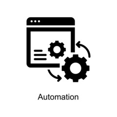 Automation vector Solid Icon Design illustration. Digitalization and Industry Symbol on White background EPS 10 File